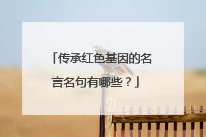 传承红色基因的名言名句有哪些?