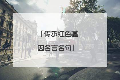 传承红色基因名言名句