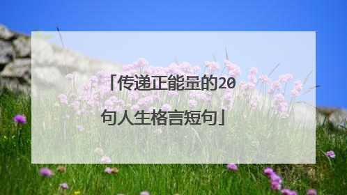 传递正能量的20句人生格言短句