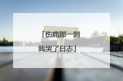 伤痛那一刻我哭了日志