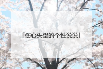 伤心失望的个性说说