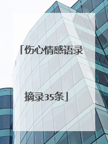 伤心情感语录摘录35条