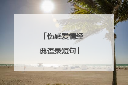 伤感爱情经典语录短句