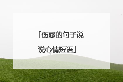 伤感的句子说说心情短语