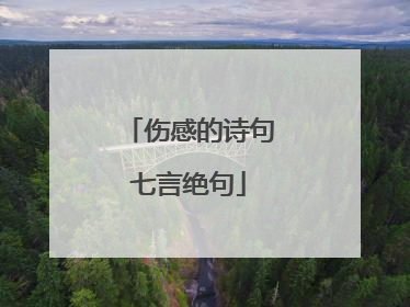 伤感的诗句七言绝句