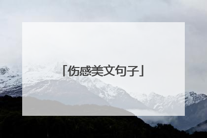 伤感美文句子