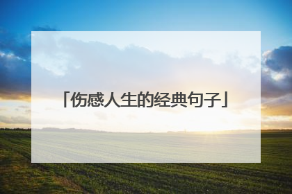 伤感人生的经典句子