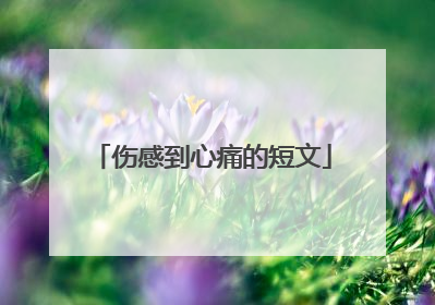 伤感到心痛的短文