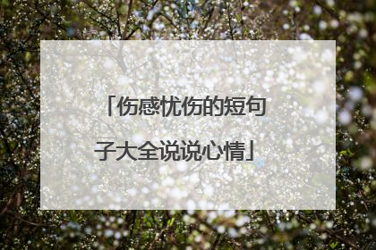 伤感忧伤的短句子大全说说心情