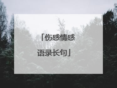 伤感情感语录长句