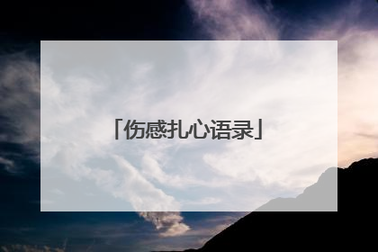 伤感扎心语录