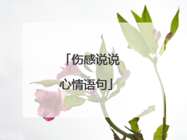 伤感说说心情语句