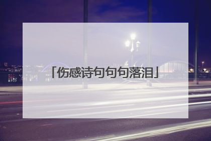 伤感诗句句句落泪