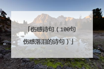 伤感诗句（100句伤感落泪的诗句）