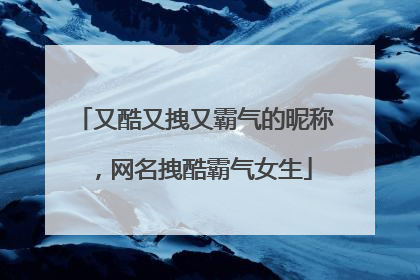又酷又拽又霸气的昵称,网名拽酷霸气女生