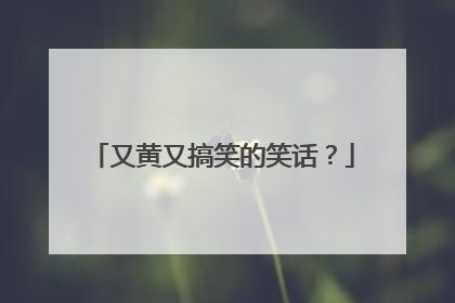 又黄又搞笑的笑话?