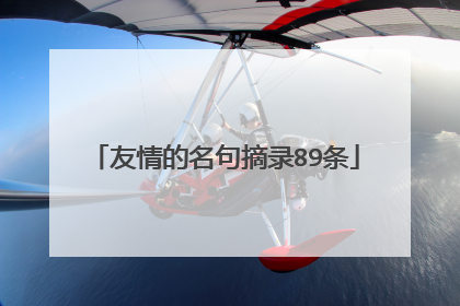 友情的名句摘录89条