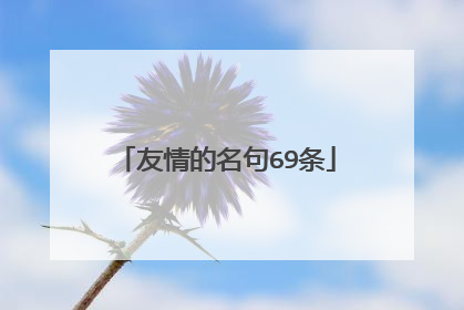 友情的名句69条