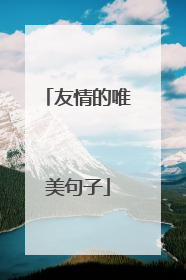 友情的唯美句子