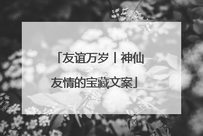 友谊万岁丨神仙友情的宝藏文案