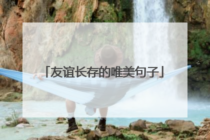 友谊长存的唯美句子
