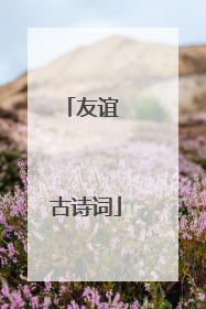 友谊 古诗词