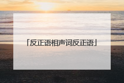 反正语相声词反正语