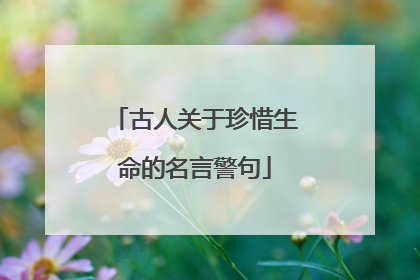 古人关于珍惜生命的名言警句
