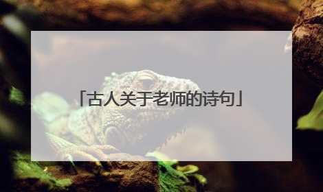 古人关于老师的诗句