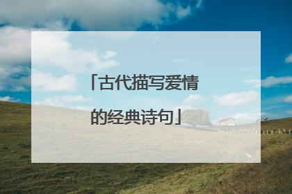 古代描写爱情的经典诗句