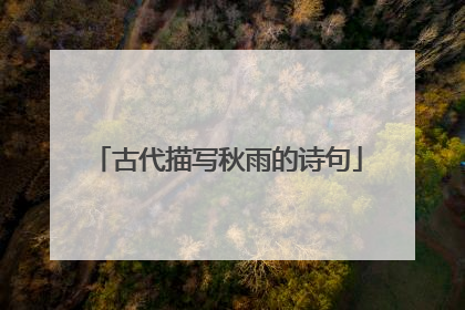古代描写秋雨的诗句