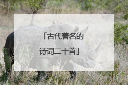 古代著名的诗词二十首
