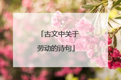 古文中关于劳动的诗句