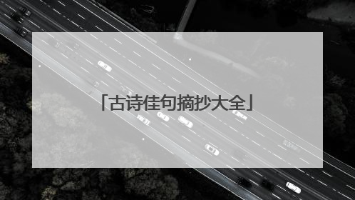 古诗佳句摘抄大全