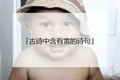 古诗中含有雪的诗句
