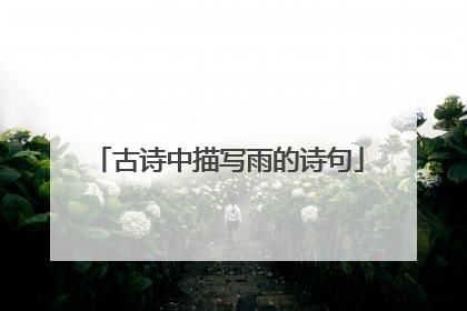 古诗中描写雨的诗句