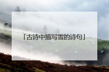 古诗中描写雪的诗句