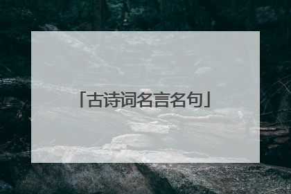 古诗词名言名句