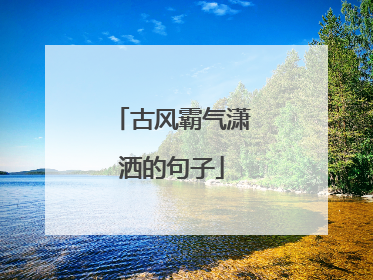 古风霸气潇洒的句子