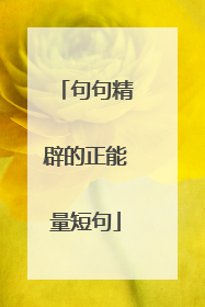句句精辟的正能量短句