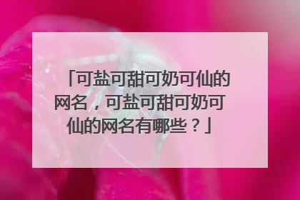 可盐可甜可奶可仙的网名,可盐可甜可奶可仙的网名有哪些?