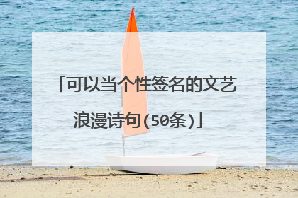 可以当个性签名的文艺浪漫诗句(50条)