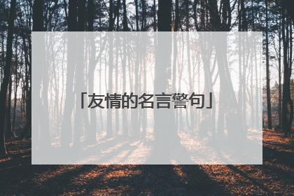 友情的名言警句
