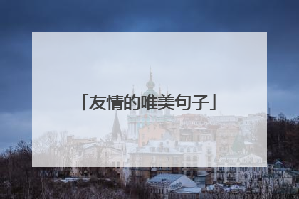 友情的唯美句子
