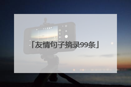 友情句子摘录99条