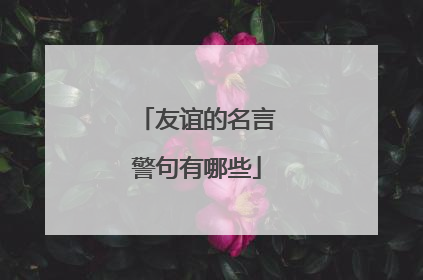 友谊的名言警句有哪些