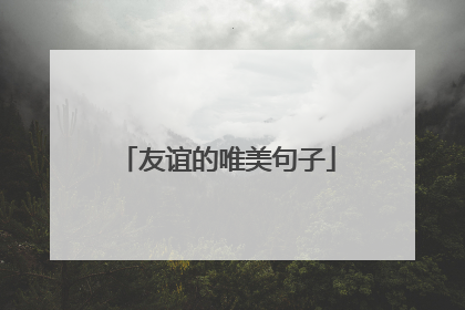 友谊的唯美句子