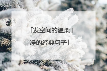 发空间的温柔干净的经典句子