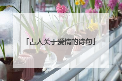 古人关于爱情的诗句