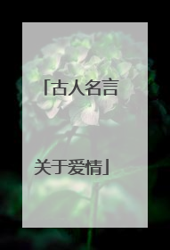 古人名言关于爱情